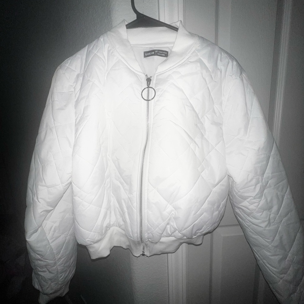 SHEIN bomber cropped jacket